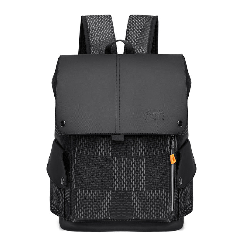 Men's & Women's High-grade Trendy Fashion Plaid Large Capacity Business Computer Trips Leisure Backpack