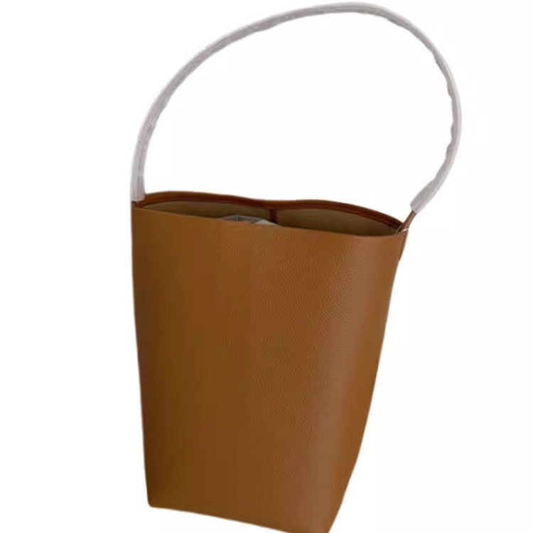 Women's Genuine Leather Large Capacity Commuter One Bucket Bag