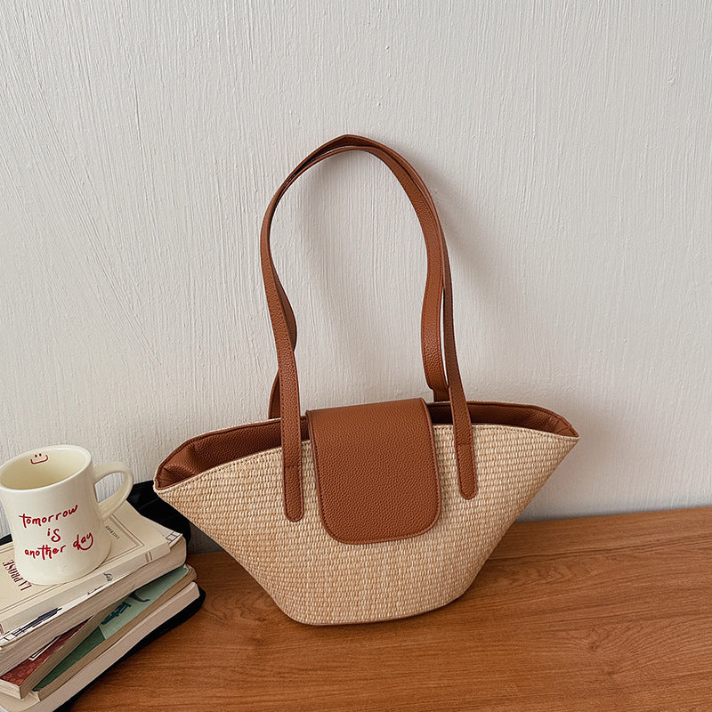 Design Woven Korean Style Trendy Simplicity Tote Bags