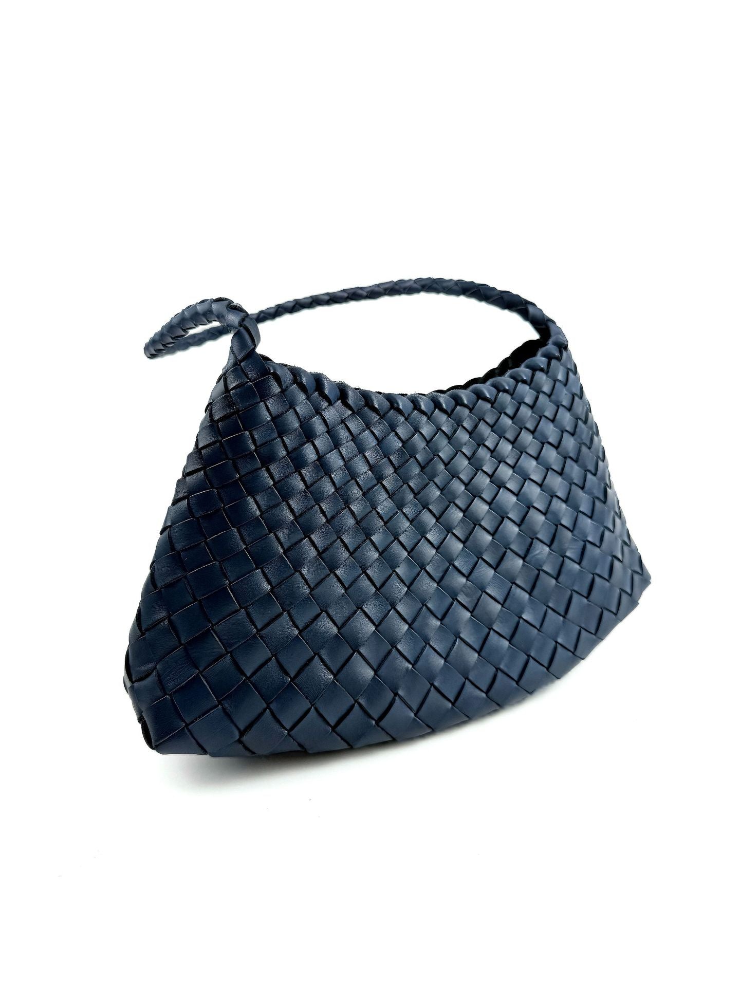 French Woven Vegetable Basket Imported First Layer Cowhide Underarm Bag