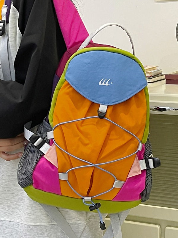 Women's Contrast Color Picnic Korean Lightweight Large Leisure Backpack