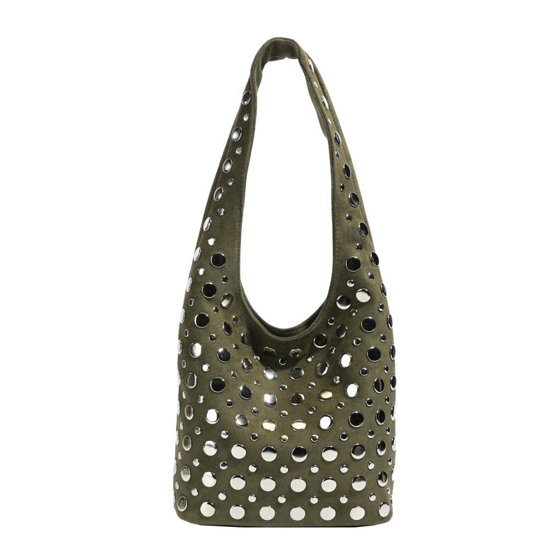 Women's Trend Retro Personality All Match Underarm Rivet Bags