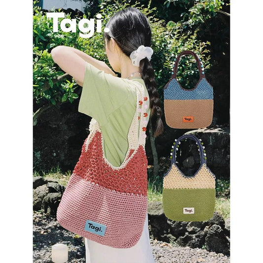 Women's Fruit Handmade Beaded Portable Seaside Contrast Women's Shoulder Bag