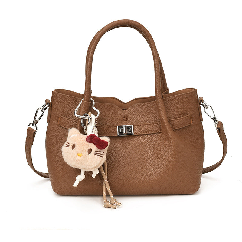 Women's Simple Lychee Pattern High-grade Soft Leather Bags
