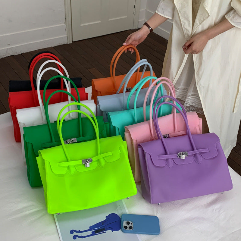 Fashion Jelly Summer Waterproof Transparent Large Tote Bag
