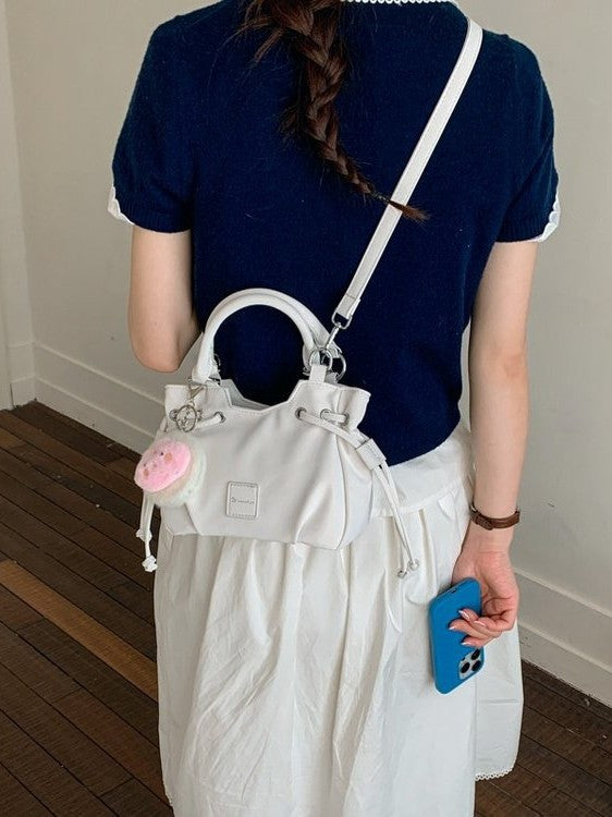 Women's Korean Style Solid Color Drawstring Design Fashion Simple Bags