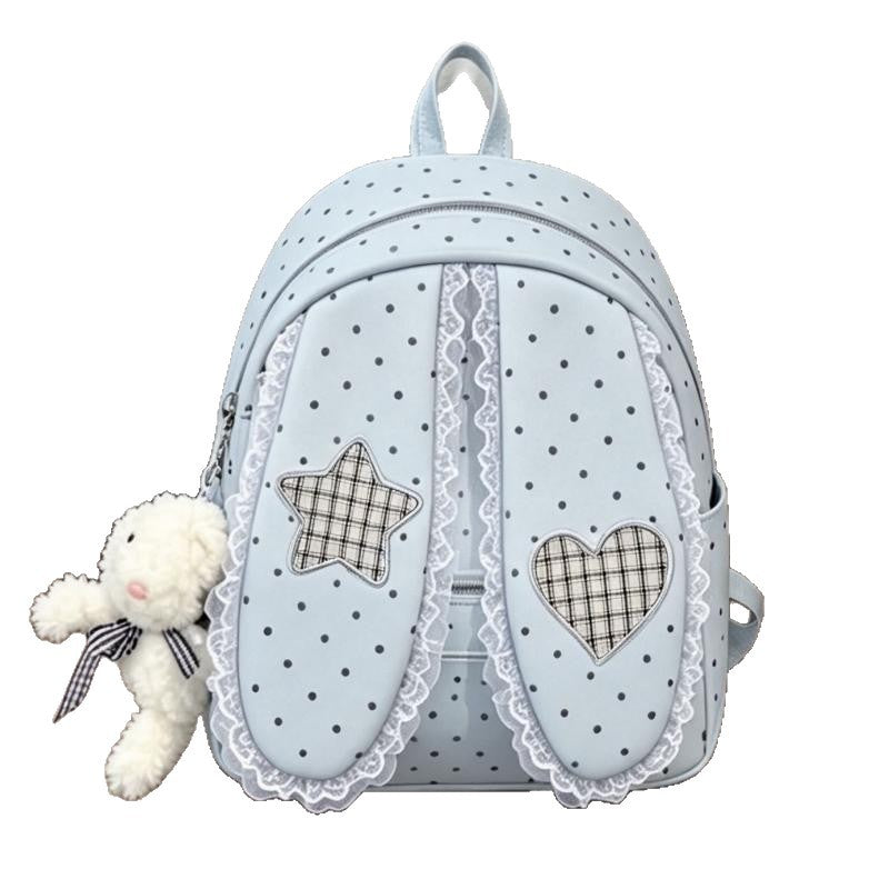 Women's Rabbit Korean Style Polka Dot Large Capacity Commuter Women's Backpack