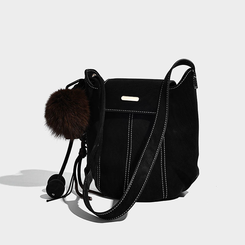 Women's Pumpkin Winter High-grade Commute Vintage Shoulder Bags