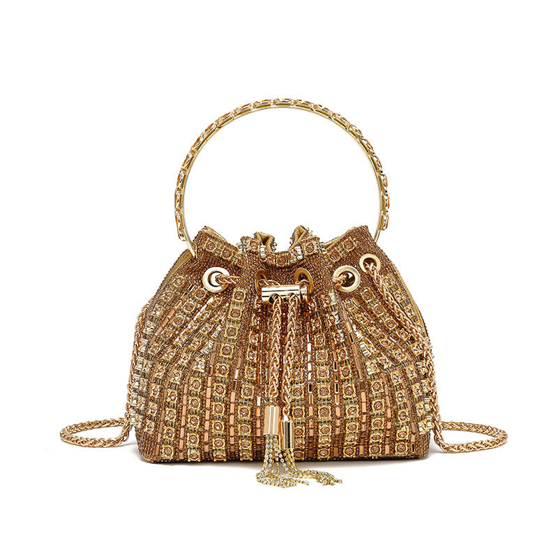Women's Dinner Refined Rhinestone Chain Simple Fashion Bucket Bag