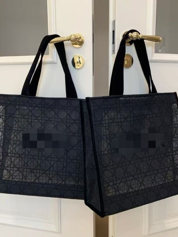 Women's Full Gift Meeting Lace Mesh Rattan Plaid Large Capacity Bags