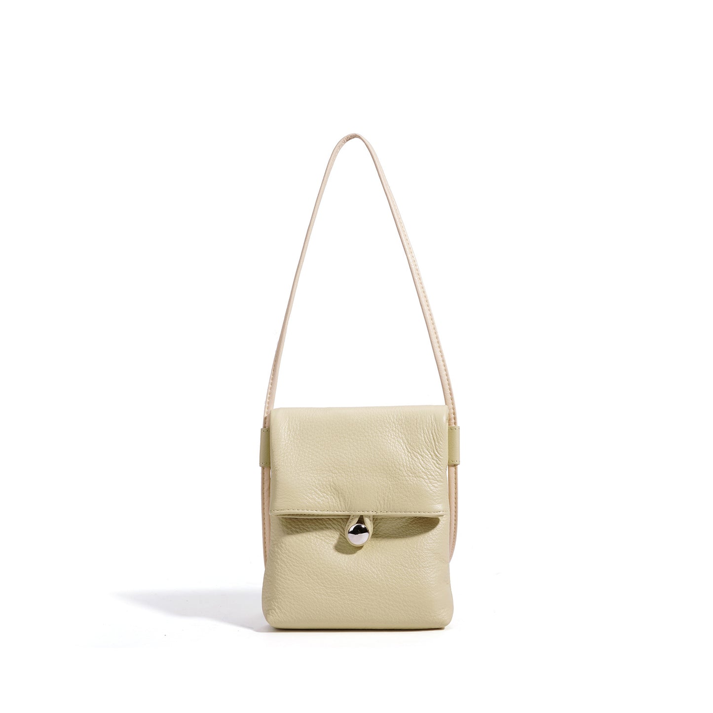 Women's Mini Fashion Vertical First Layer Cowhide Mobile Phone Bag