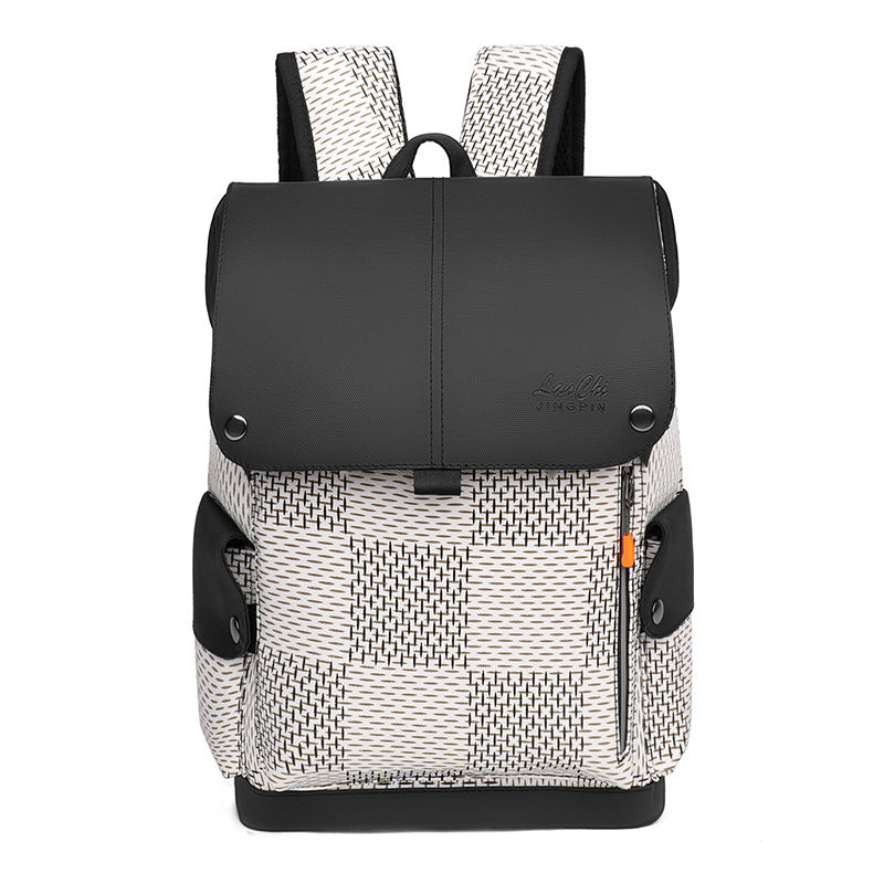 Men's & Women's High-grade Trendy Fashion Plaid Large Capacity Business Computer Trips Leisure Backpack