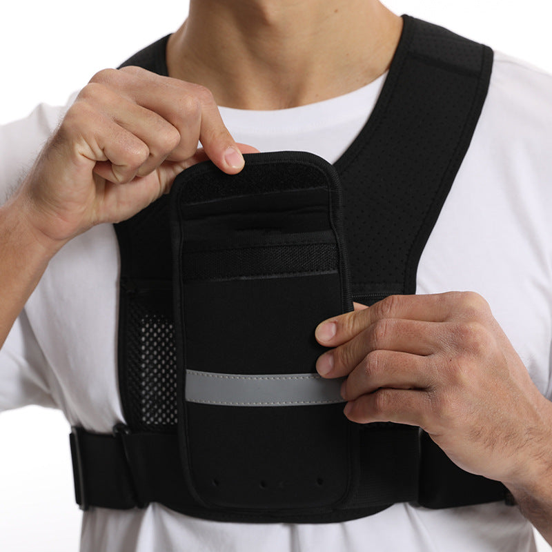 Unisex Reflective Vest Mobile Running Cycling Sports Backpack