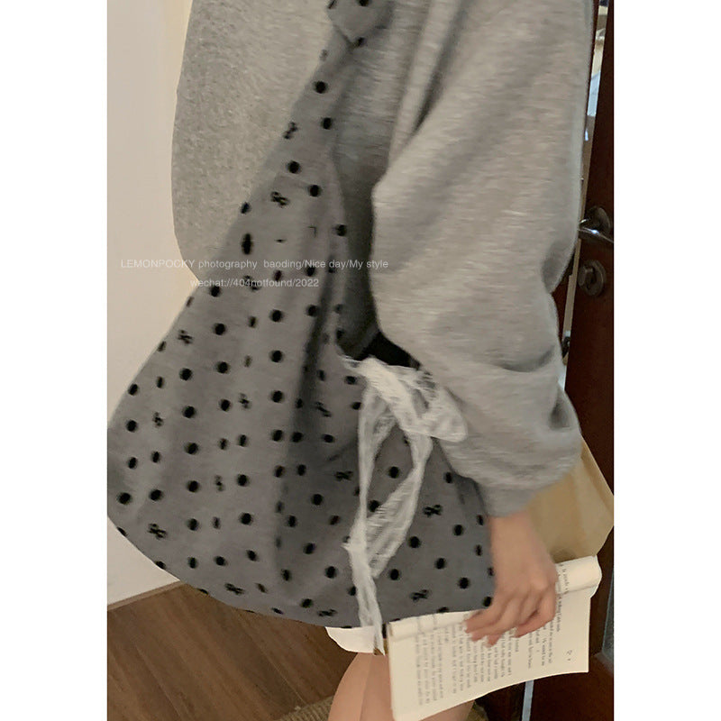 Women's Large Capacity Canvas Fashion Polka Dot Bags