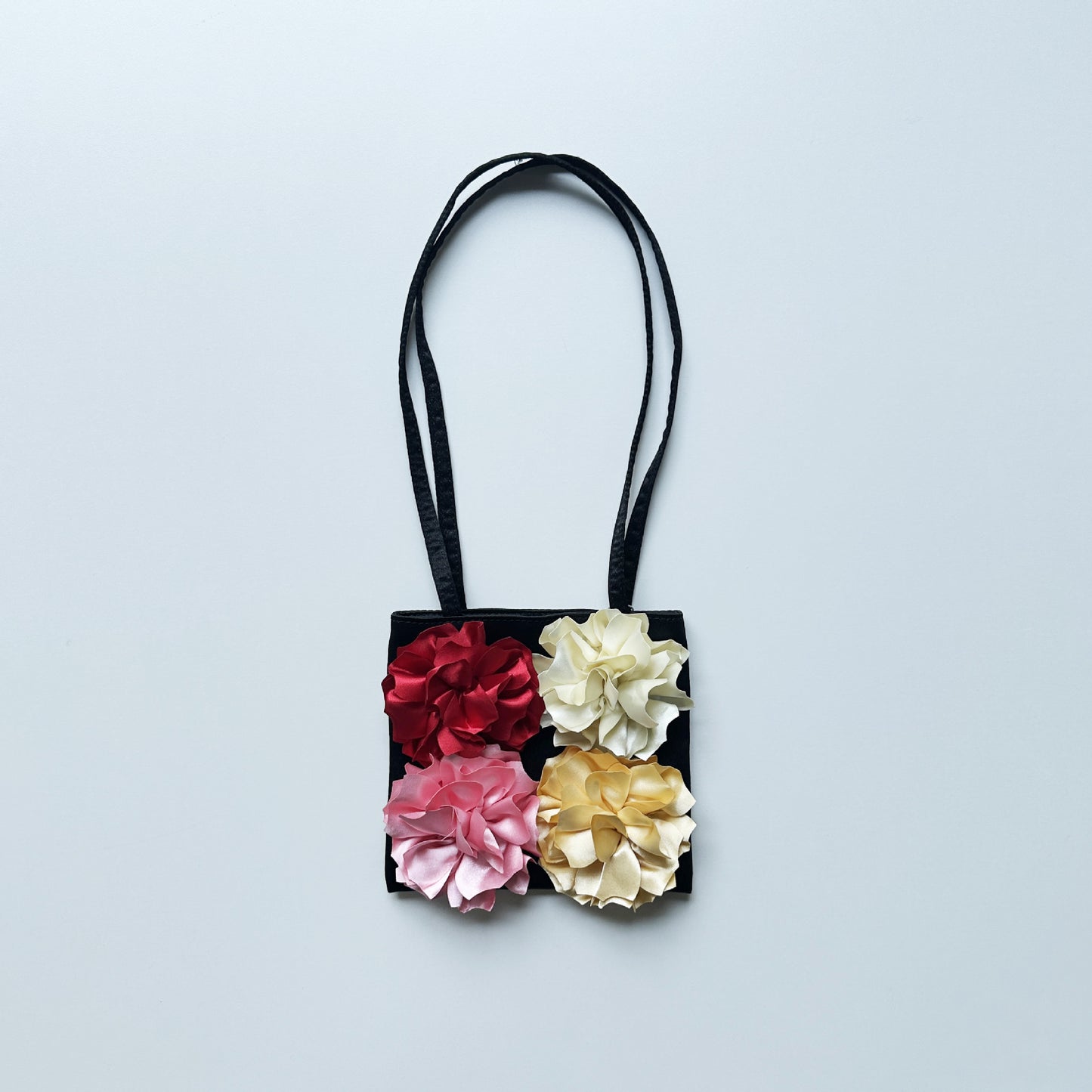 Attractive Niche Three-dimensional Rose Flower Satin Women's Shoulder Bag