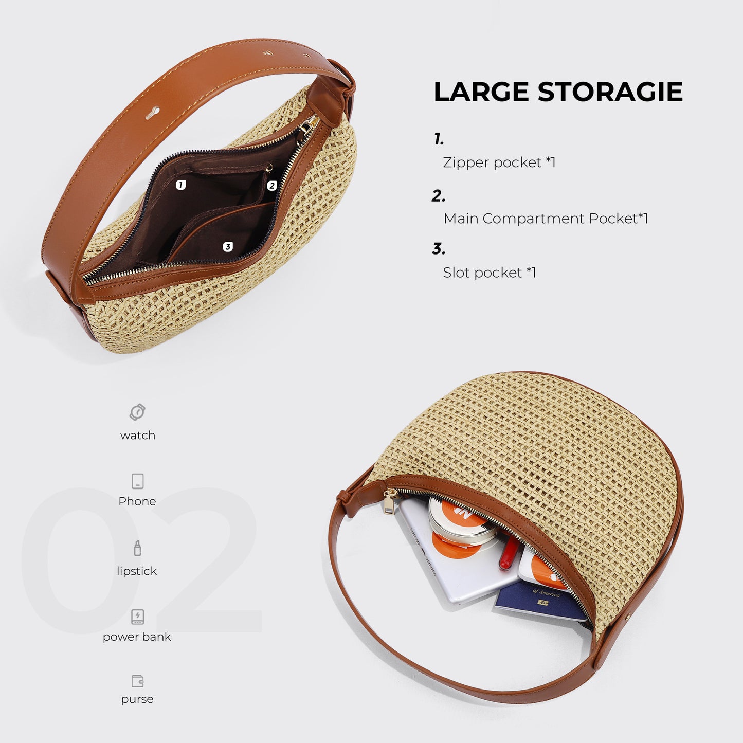 Women's Summer Moon Underarm Niche Lightweight Bags