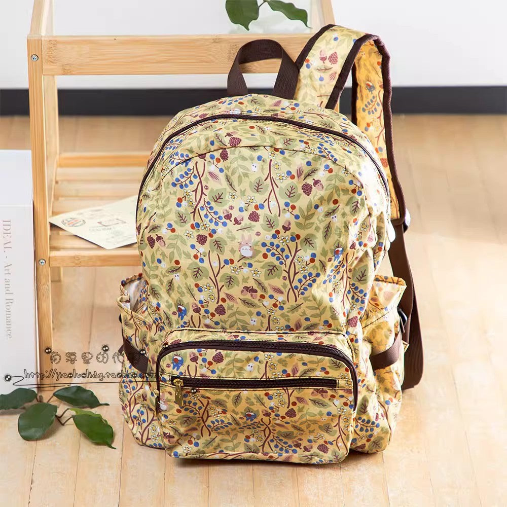 Cartoon Totoro Clover Full Printed Fresh Foldable Backpacks