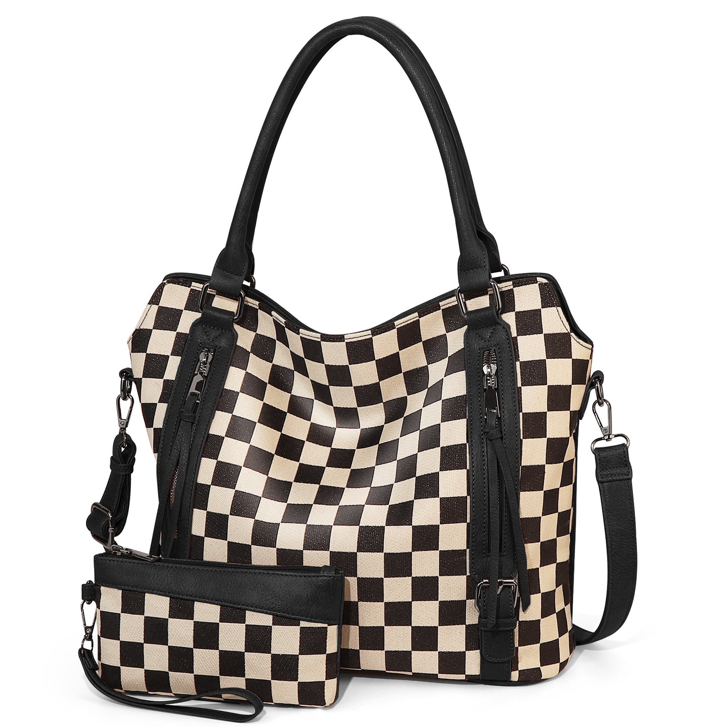Women's Chessboard Plaid Large Capacity Commuter Bags