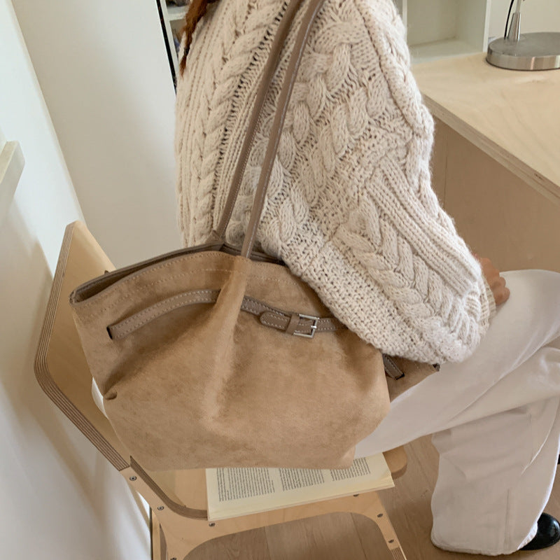 Capacity Female Retro Minority Design Underarm Pleated Bags
