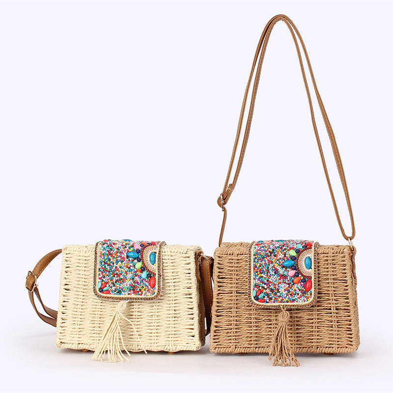 Women's Woven Seaside Holiday Minority Simple Design Women's Messenger Bag