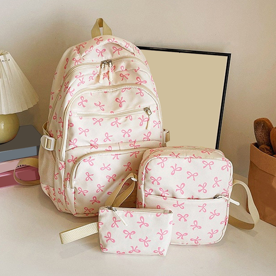 Three-piece Junior High College Large Capacity Women's Backpack