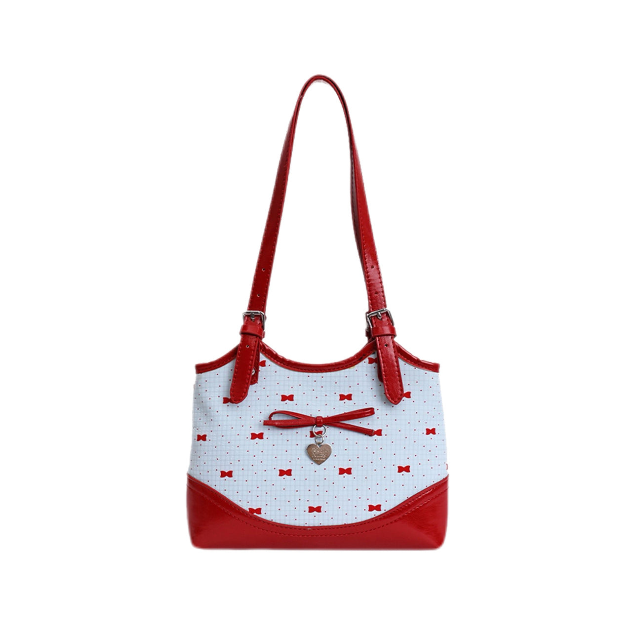 Women's Korean Style Sweet Bow Design Cute Polka Shoulder Bags