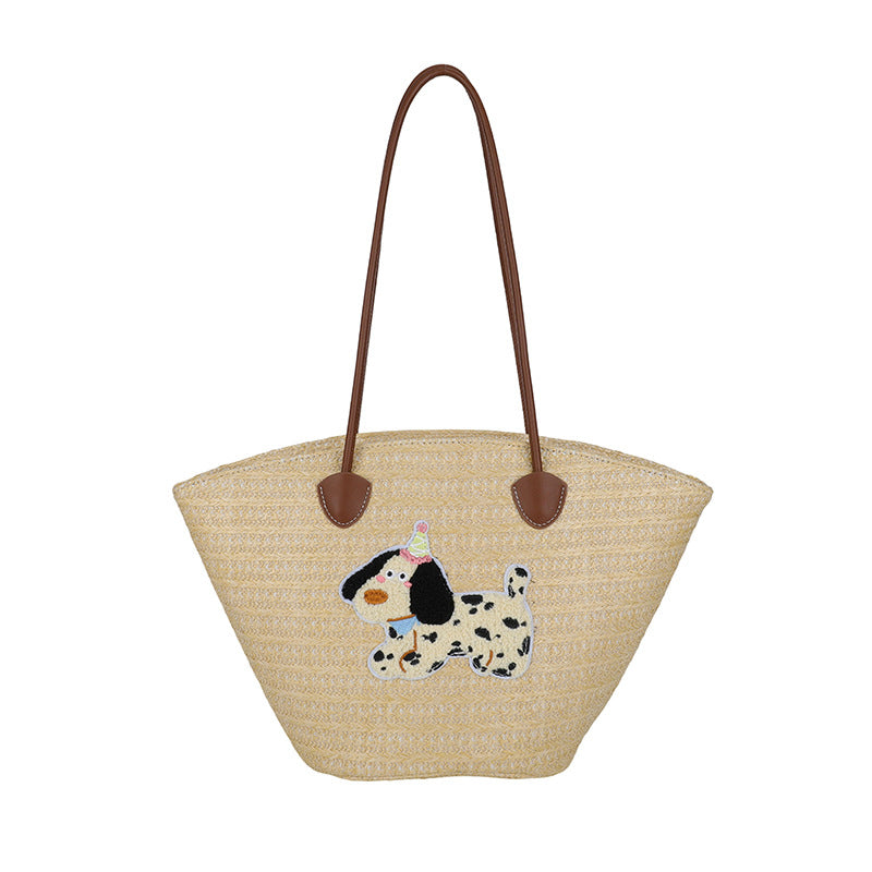 Women's Commuter Large Capacity Straw Woven Beach Trendy Tote Bag