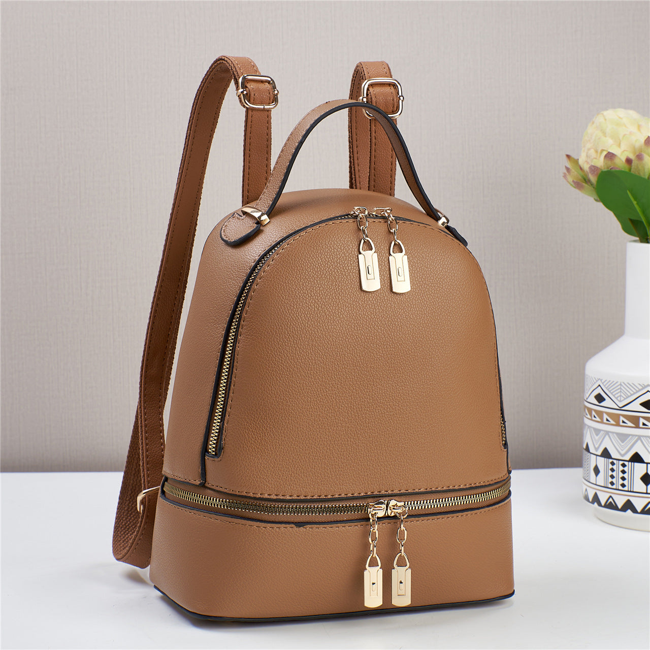 Women's Textured Leisure Commute Simple High-grade Women's Backpack