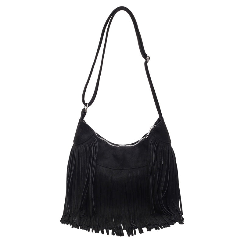 Matte Texture Tassel Underarm Fashion Hot Large Women's Messenger Bag