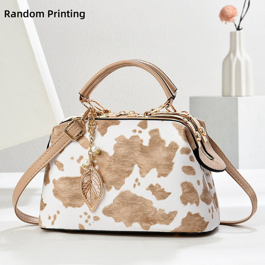 Women's Large Capacity Cows Pattern Chain Portable Women's Handbag
