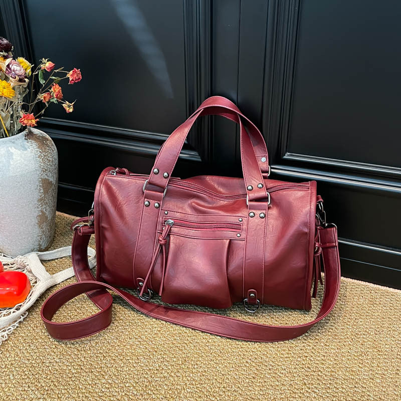 Women's Motor Style Underarm Commuting Soft Leather Solid Tote Bag