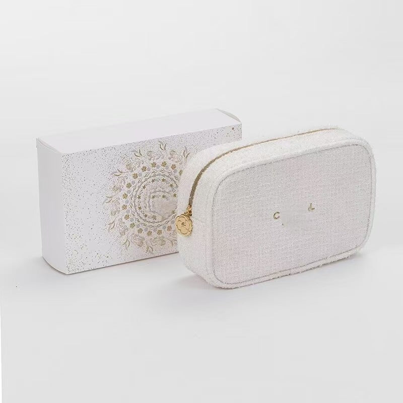 Christmas Limit Matching Camellia Chain Tag Gold Thread Portable Makeup Bag