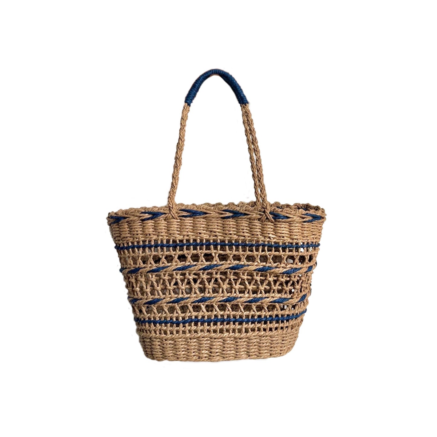 Women's Hollow Fashion Color Contrast Paper String Straw Vacation Vegetable Bags
