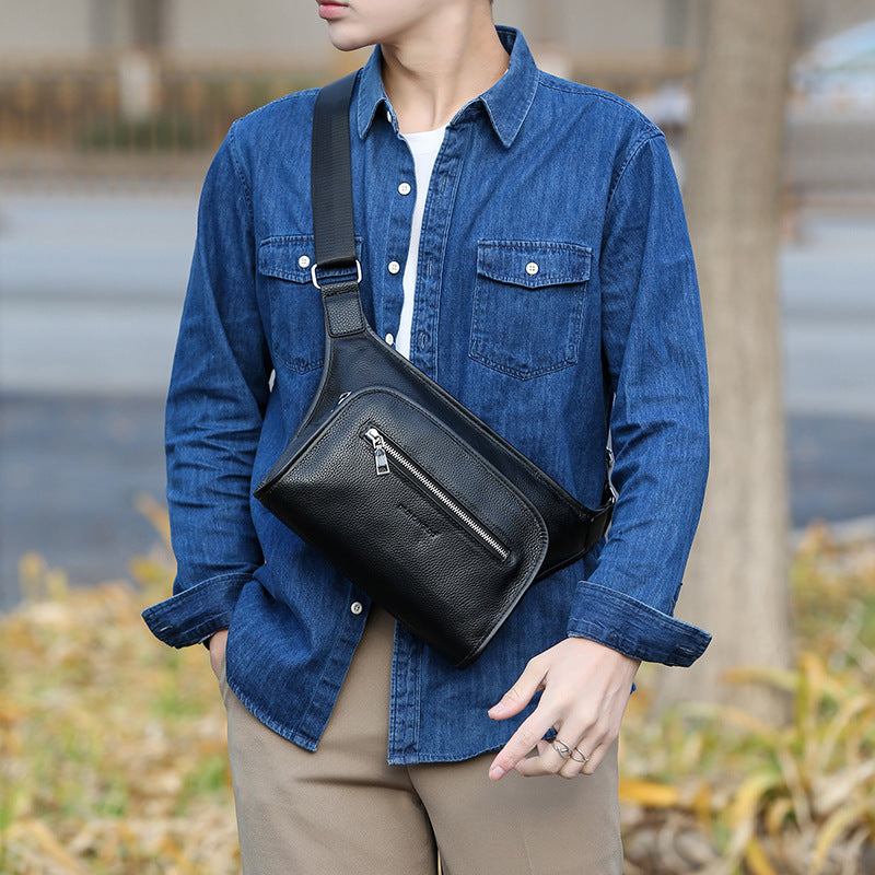 Men's One First Layer Cowhide Business Large Capacity Korean Bags