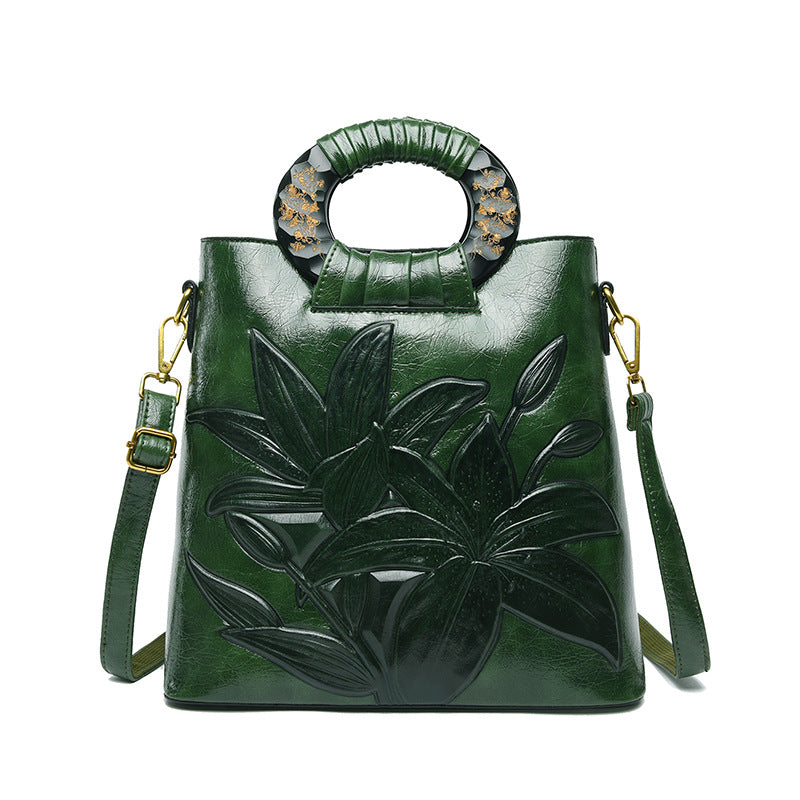 Women's Ethnic Style Big Flower Fashion Portable Women's Shoulder Bag