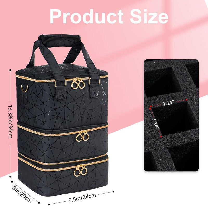 Nail Polish Bottles Large Capacity Double Makeup Bag