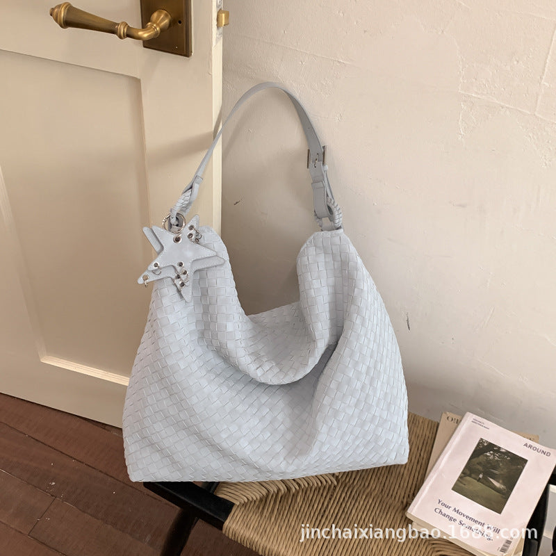 Women's Woven Commute Large Capacity Loose Comfortable Tote Bag