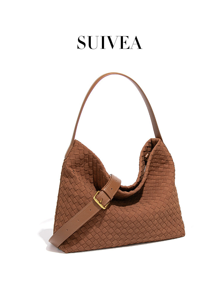 Women's Retro Portable Large Capacity Woven Women's Handbag