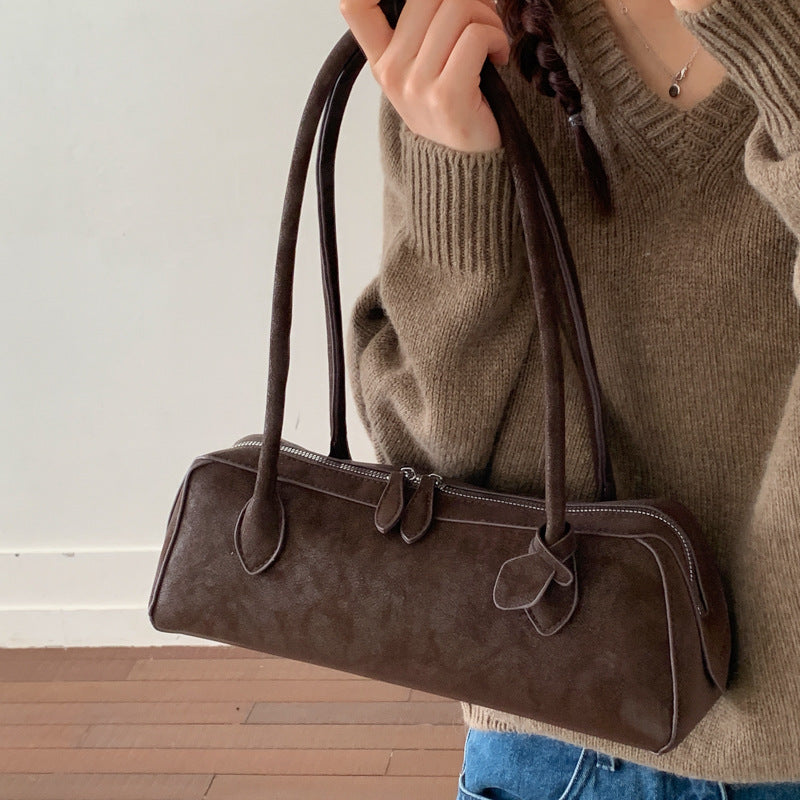 Women's Stick Large Capacity Mori Cute Trendy Frosted Underarm Bag