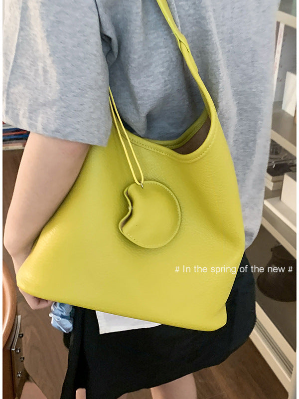 Women's Korean Underarm Simple Solid Color Soft Bags