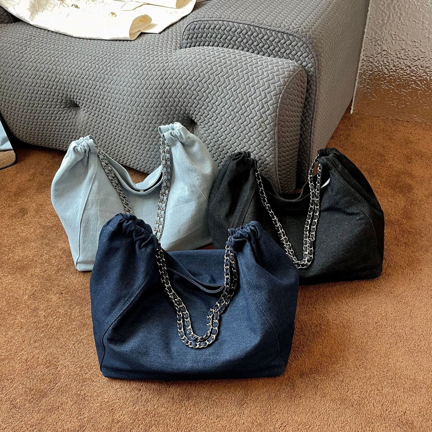 Women's Denim Lightweight Summer College For Class Women's Shoulder Bag
