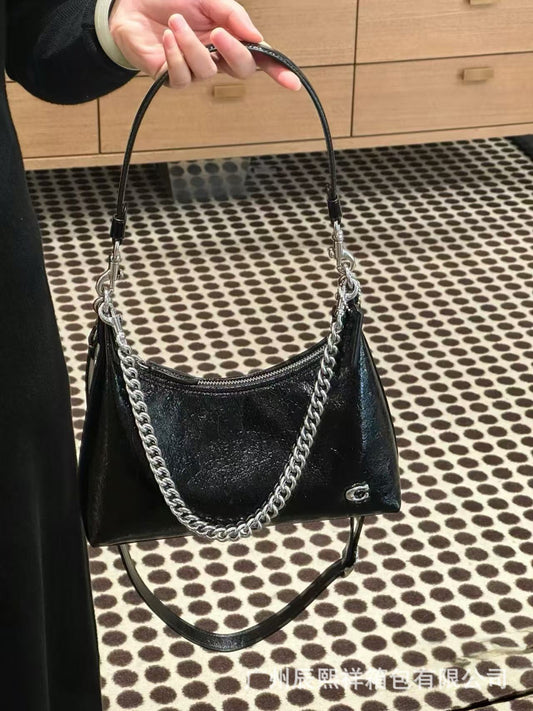 Wax Cowhide Light Luxury Retro Style Women's Messenger Bag