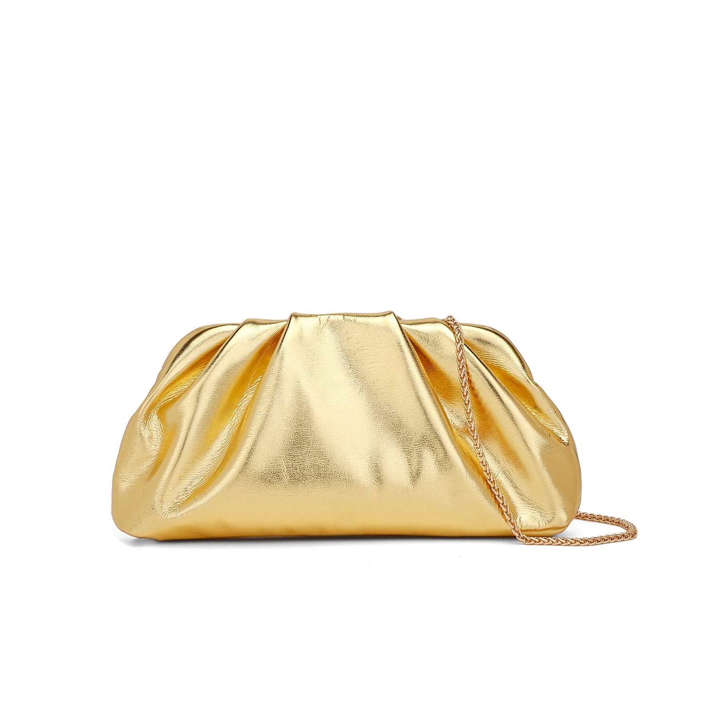 Women's Pleated Cloud For Trendy Fashionable Golden Women's Handbag