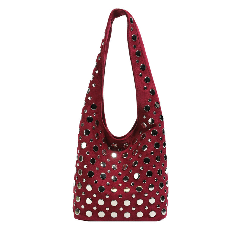 Women's Trend Retro Personality All Match Underarm Rivet Bags