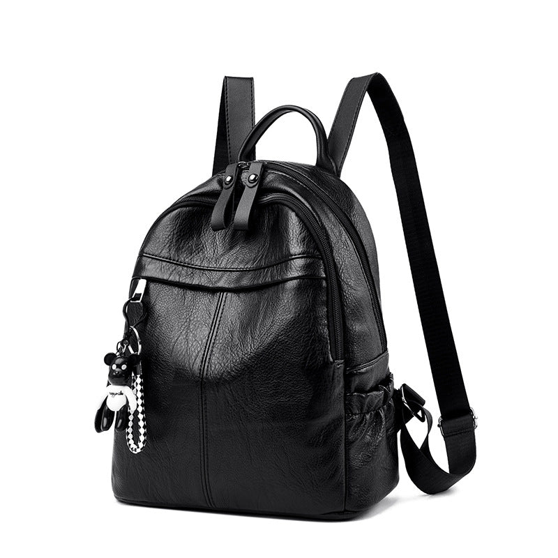 Popular New Women's Leather Soft Korean Women's Backpack