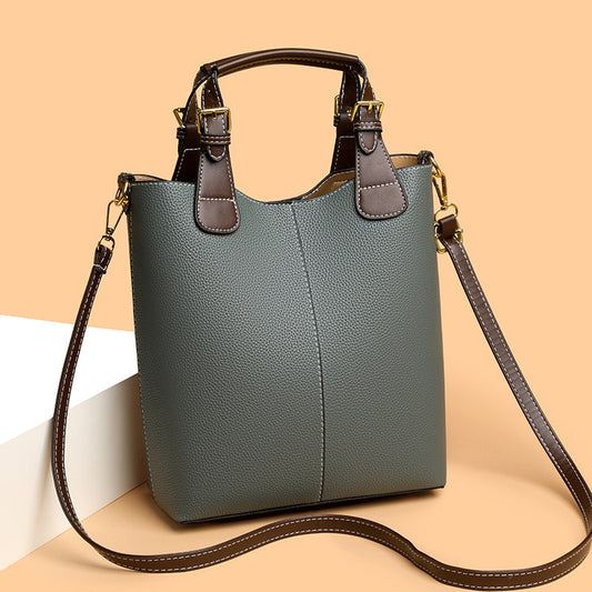 Fashion Color Contrast Design Versatile Classy Combination Women's Shoulder Bag