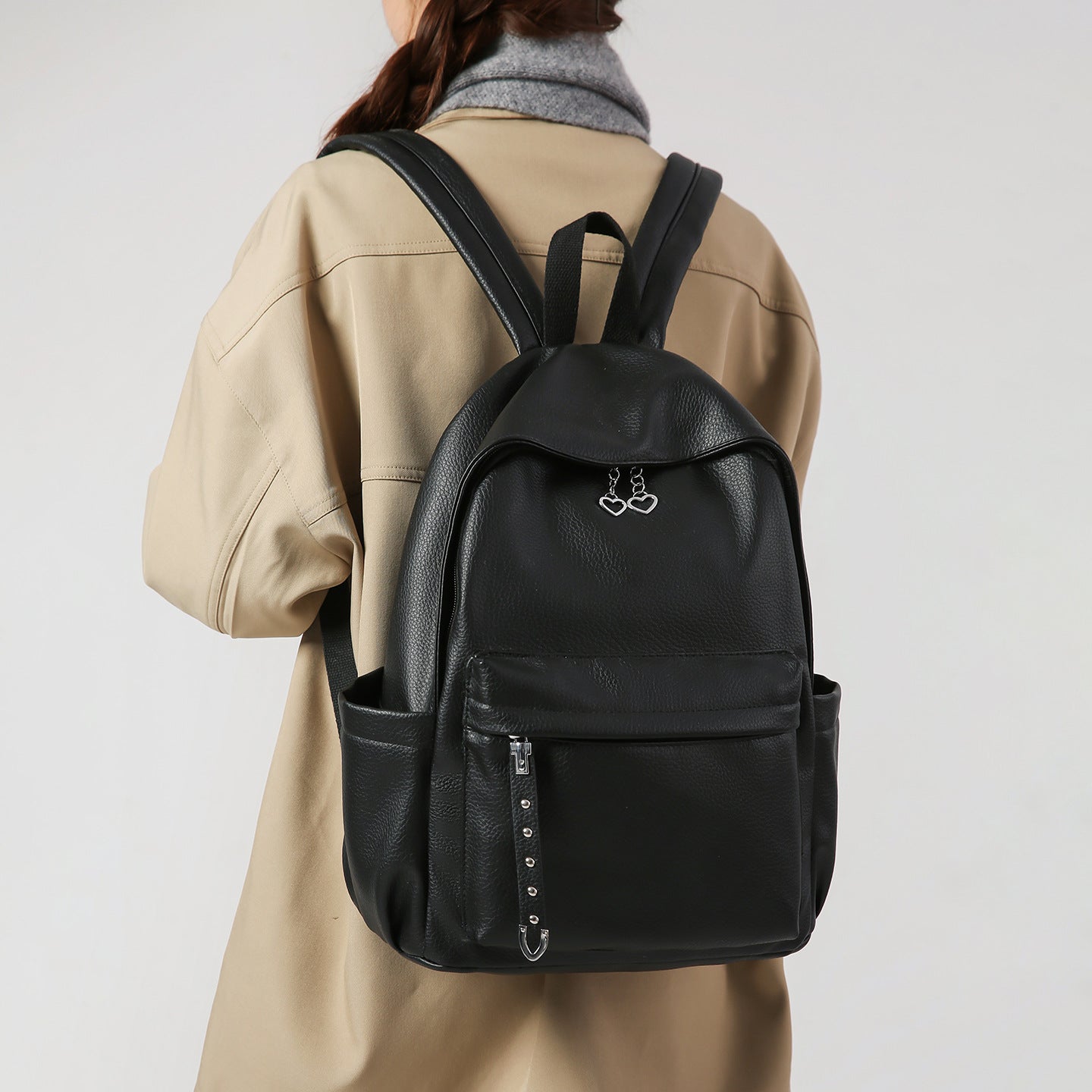 Fashionable Soft Leather Retro Trendy Simple Women's Backpack