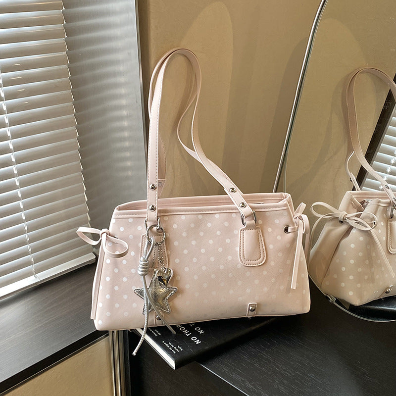 Women's Style Spring Carrying Advanced Polka Dot Underarm Fashion Women's Shoulder Bag