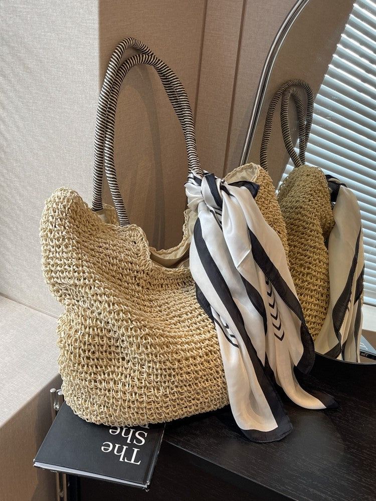 Women's Capacity Straw Woven Summer Seaside Vacation Bags