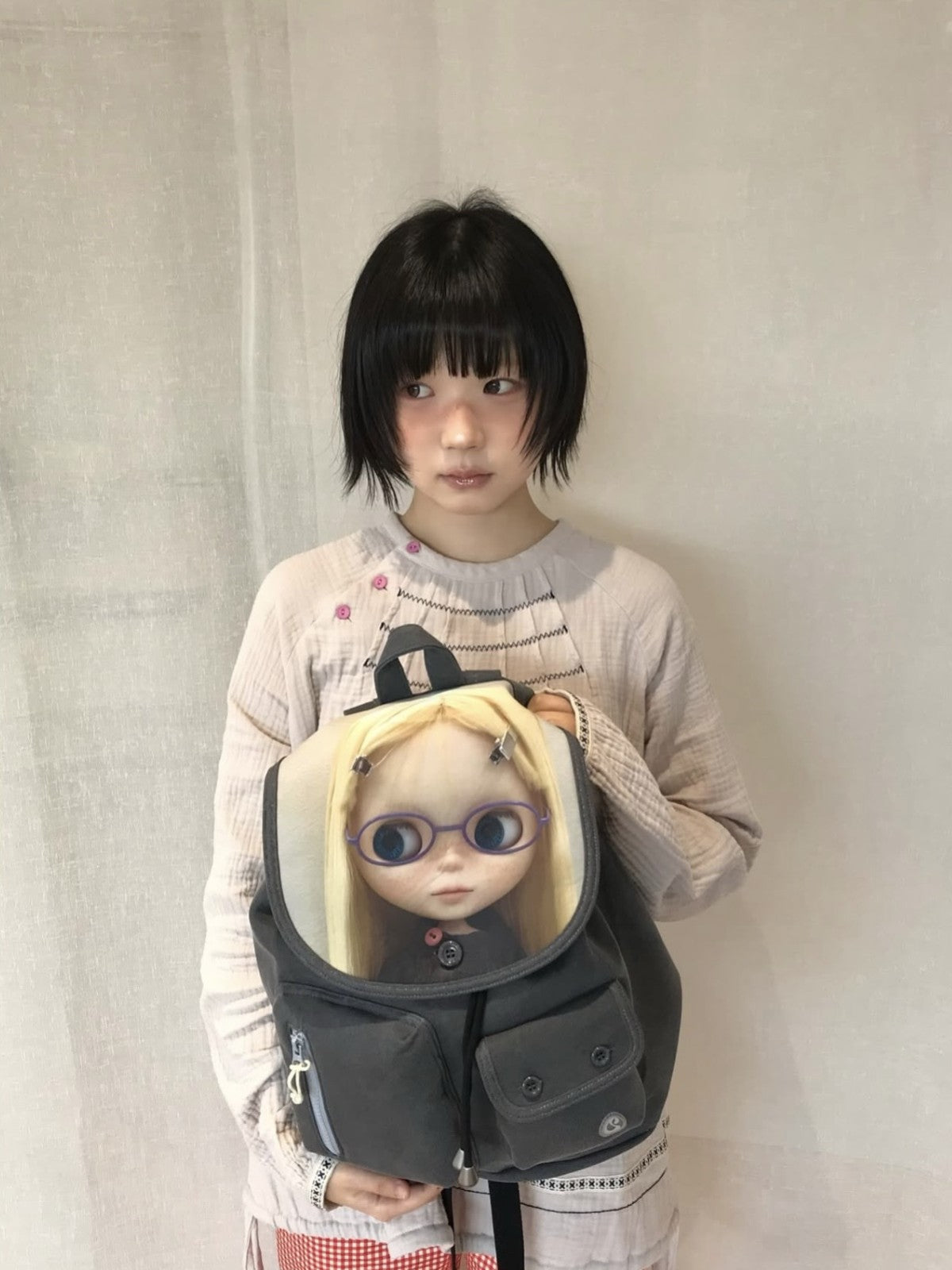 Cloth Joint Name Cute Cartoon Doll Distressed Women's Backpack